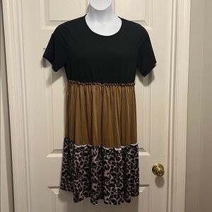 Black and Brown Leopard Print Dress